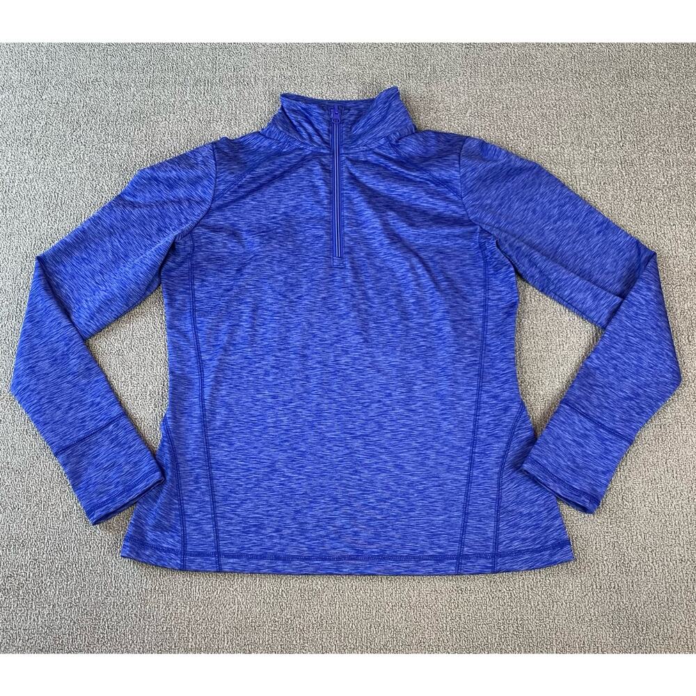 Lands End Sport Pullover Quarter Zip Active Athleisure‎ Blue Size Medium